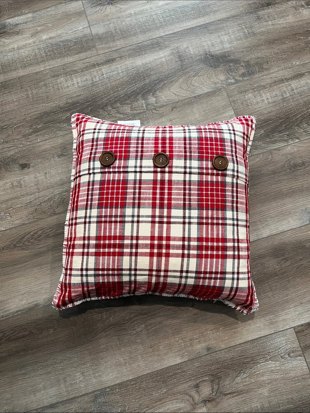 NEW Plaid Red Accent Throw Pillow - Home Holiday